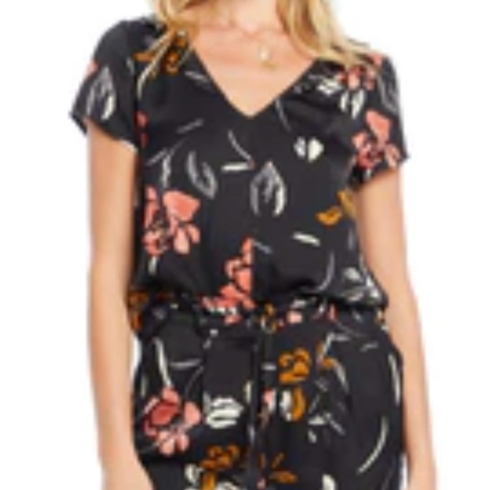 Saltwater Luxe NWOT Floral Matching Set – Ruffle V-Neck Top & Wide Leg Pants – S